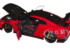 2022 Nissan GT-R (R35) Nismo Special Edition RHD (Right Hand Drive) Vibrant Red with Carbon Hood and Top 1/18 Model Car by Autoart