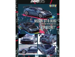 2024 Nissan GT-R (R35) Nismo "Top Secret" RHD (Right Hand Drive) Gray with Carbon Hood and Top "Hong Kong Toy Car Salon 2024 Special Edition" 1/64 Diecast Model Car by Inno Models