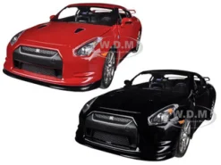 2009 Nissan GT-R R35 Red & Black 2 Cars Set 1/24 Diecast Car Model Jada 96811