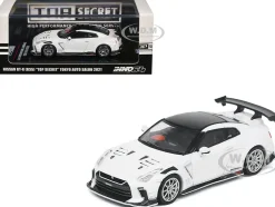 Nissan GT-R (R35) "Top Secret" RHD (Right Hand Drive) White with Black Top "Tokyo Auto Salon 2021" 1/64 Diecast Model Car by Inno Models