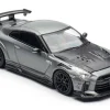 Nissan GT-R (R35) "Top Secret" RHD (Right Hand Drive) Gray Metallic with Carbon Hood "IAM Bangkok 2025 Event Edition" 1/64 Diecast Model Car by Inno Models