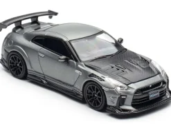 Nissan GT-R (R35) "Top Secret" RHD (Right Hand Drive) Gray Metallic with Carbon Hood "IAM Bangkok 2025 Event Edition" 1/64 Diecast Model Car by Inno Models
