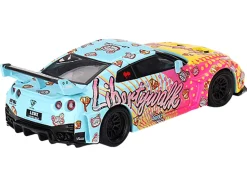 Nissan 35GT-RR Ver.1 "LB-Silhouette Works GT" Light Blue and Yellow with Graphics "LBWK KUMA" Limited Edition 1/64 Diecast Model Car by Mini GT