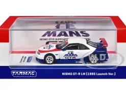 Nissan Nismo GT-R LM RHD (Right Hand Drive) "1995 Launch Version" White with Red and Blue Accents "Hobby64" Series 1/64 Diecast Model Car by Tarmac Works