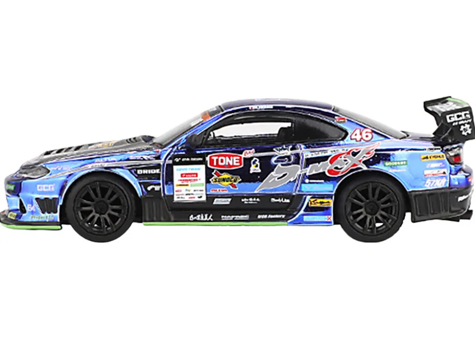 Nissan Silvia (S15) D-MAX RHD (Right Hand Drive) #46 Masao Suenaga "D-MAX Racing" "D1 Grand Prix" (2023) Limited Edition 1/64 Diecast Model Car by Mini GT