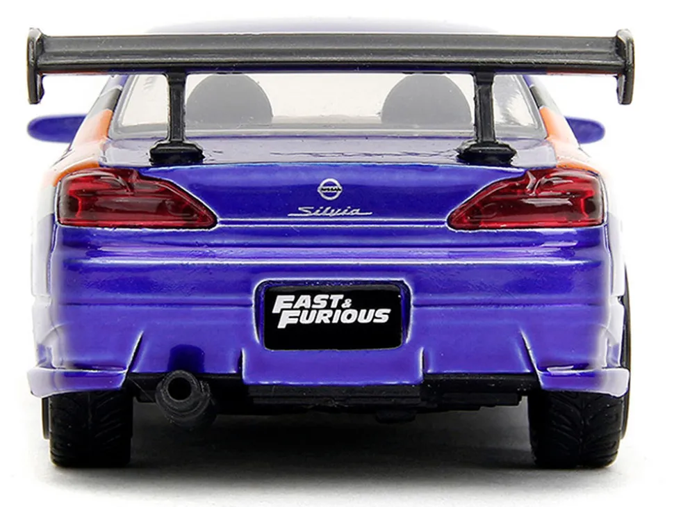 2001 Nissan Silvia S15 RHD (Right Hand Drive) Blue Metallic with Graphics "The Fast and the Furious: Tokyo Drift" (2006) Movie "Fast & Furious" Series 1/32 Diecast Model Car by Jada