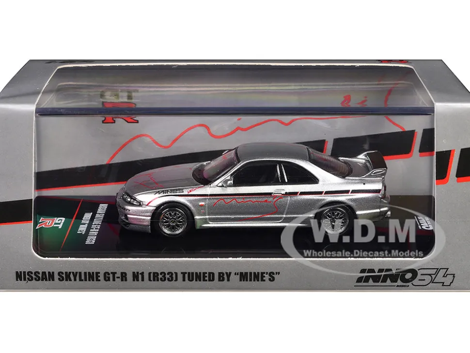 Nissan Skyline GT-R N1 (R33) RHD (Right Hand Drive) "Tuned by Mine's" Silver 1/64 Diecast Model Car by Inno Models