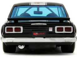 1971 Nissan Skyline GT R RHD Right Hand Drive Black with Silver Stripe and Mikey Diecast Figure Tokyo Revengers 2021 TV Series 