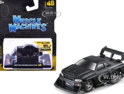 1999 Nissan Skyline GT-R (R34) #5 "Liberty Walk" Matt Black 1/64 Diecast Model Car by Muscle Machines