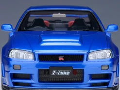 Nissan Skyline GT-R R34 Nismo Z-TUNE RHD (Right Hand Drive) Bayside Blue 1/18 Model Car by Autoart