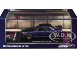 Nissan Skyline GT-R (R32) RHD (Right Hand Drive) Midnight Purple Metallic "Australian Special Edition" 1/64 Diecast Model Car by Inno Models