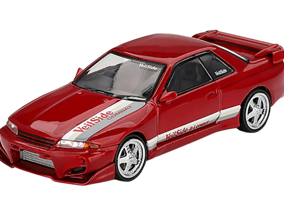 Nissan Skyline GT-R (R32) RHD (Right Hand Drive) "Veilside Combat C-I" Gem Red Metallic Limited Edition 1/64 Diecast Model Car by Mini GT