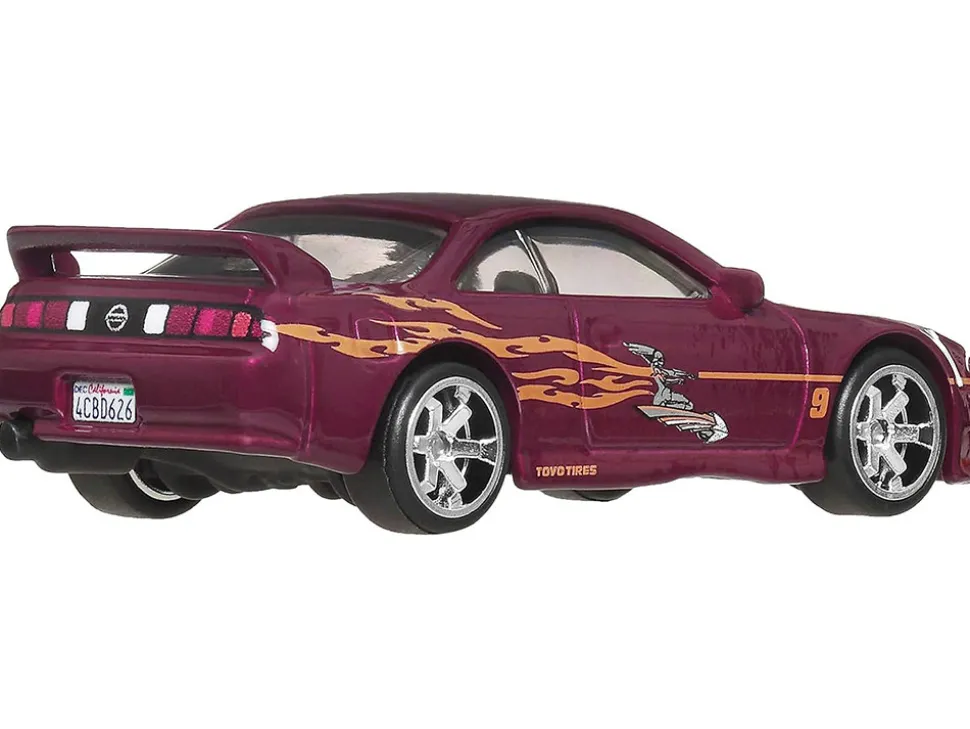 Nissan 240SX (S14) RHD (Right Hand Drive) Maroon with Graphics "The Fast and the Furious" (2001) Movie "Fast & Furious" Series Diecast Model Car by Hot Wheels