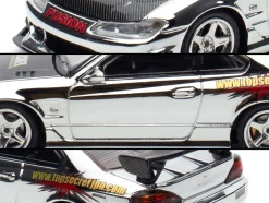 Nissan "Top Secret" Silvia (S15) RHD (Right Hand Drive) Chrome with Carbon Hood "Tokyo Auto Salon Kuala Lumpur 2025 Event Edition" 1/64 Diecast Model Car by Inno Models