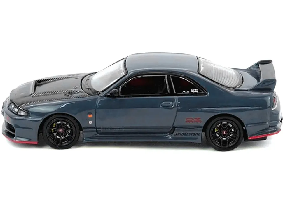 Nissan Top Secret Skyline GT-R (BCNR33) RHD (Right Hand Drive) Stealth Gray with Carbon Hood "Tokyo Auto Salon Hong Kong 2025 Event Edition" 1/64 Diecast Model Car by Inno Models