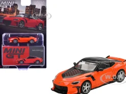 Nissan Z VeilSide FFZ400 Orange with Black Top Limited Edition 1/64 Diecast Model Car by Mini GT