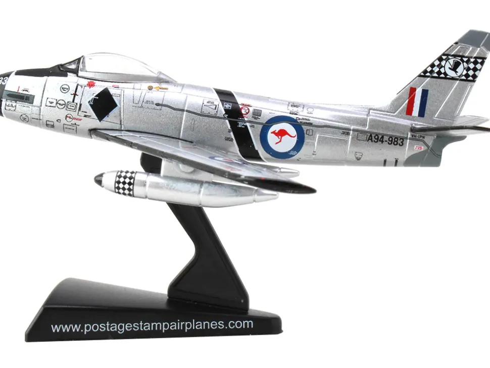North American CAC CA-27 Sabre Fighter Aircraft "Royal Australian Air Force" 1/110 Diecast Model Airplane by Postage Stamp