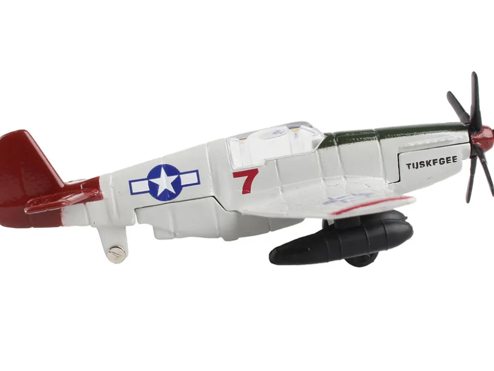 North American P 51C Mustang Fighter Aircraft Gray Tuskegee Airmen United States Army Air Force with Runway Section Diecast Model Airplane Runway24 RW190
