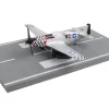 North American P 51 Mustang Fighter Aircraft Silver Metallic United States Army Air Force with Runway Section Diecast Model Airplane Runway24 RW195