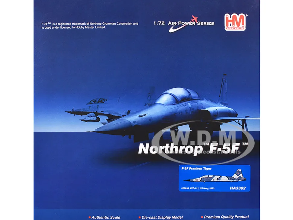 Northrop F-5F Tiger II Aircraft "810834, Franken Tiger, VFC-111 Sundowners" (2023) United States Navy "Air Power Series" 1/72 Diecast Model by Hobby Master