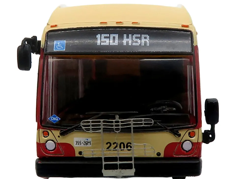 Nova Bus LFS HEV Transit Bus "Hamilton Street Railway 150th Anniversary" Cream and Red "The Bus & Motorcoach Collection" Limited Edition to 504 pieces Worldwide 1/87 (HO) Diecast Model by Iconic Replicas
