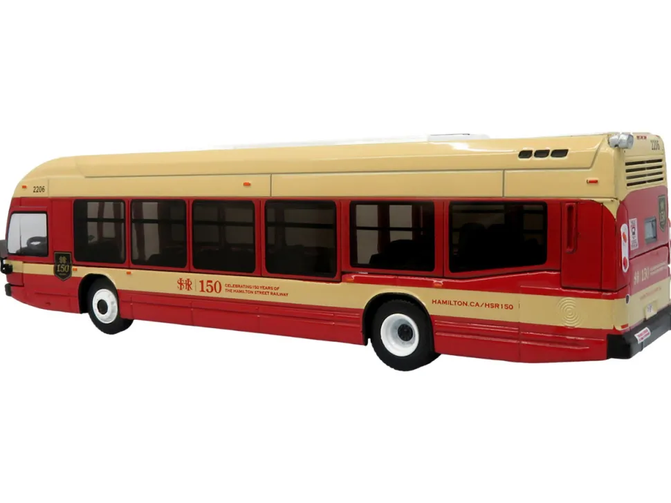 Nova Bus LFS HEV Transit Bus "Hamilton Street Railway 150th Anniversary" Cream and Red "The Bus & Motorcoach Collection" Limited Edition to 504 pieces Worldwide 1/87 (HO) Diecast Model by Iconic Replicas