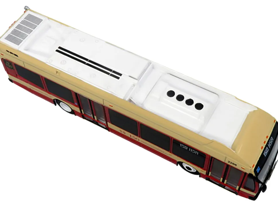 Nova Bus LFS HEV Transit Bus "Hamilton Street Railway 150th Anniversary" Cream and Red "The Bus & Motorcoach Collection" Limited Edition to 504 pieces Worldwide 1/87 (HO) Diecast Model by Iconic Replicas