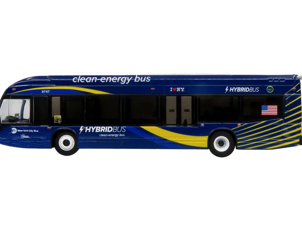 Nova Bus LFSH HEV Hybrid Transit Bus "MTA New York City" Blue with Yellow Graphics Limited Edition to 504 pieces Worldwide 1/87 (HO) Diecast Model by Iconic Replicas