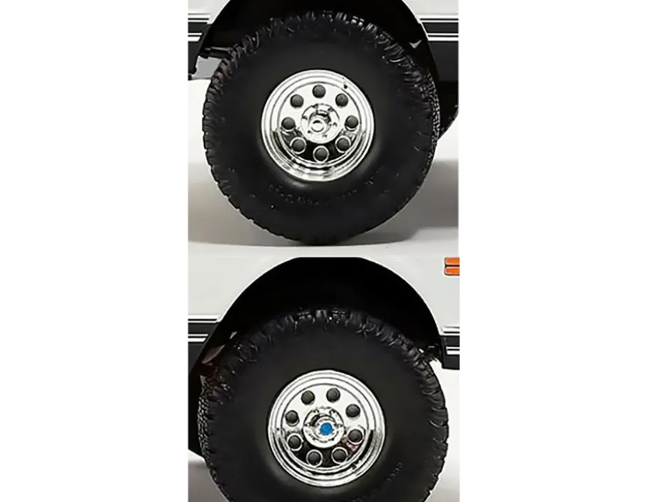 Offroad 35" Mag Wheel and Tire Set of 4 pieces from 1971 Chevrolet K5 Blazer for 1/18 Scale Models by ACME