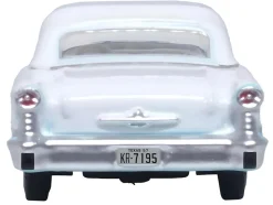1957 Oldsmobile 88 Convertible Top Up Banff Blue and Alcan White with White 1/87 HO Scale Diecast Model Car Oxford Diecast 87OC57002