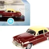 1950 Oldsmobile Rocket 88 Coupe Chariot Red Canto Cream Top 1/87 HO Scale Diecast Model Car Oxford Diecast 87OR50001
