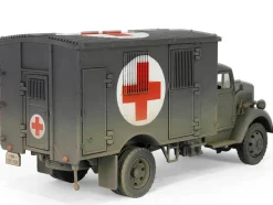 Opel Blitz Kfz 305 Ambulance Gray Weathered German Army Armoured Fighting Vehicle Series 1/32 Diecast Model Forces of Valor FOV-801101B