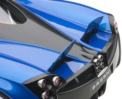 Pagani Huayra Metallic Blue Black Top Silver Wheels 1/12 Model Car Autoart 12232