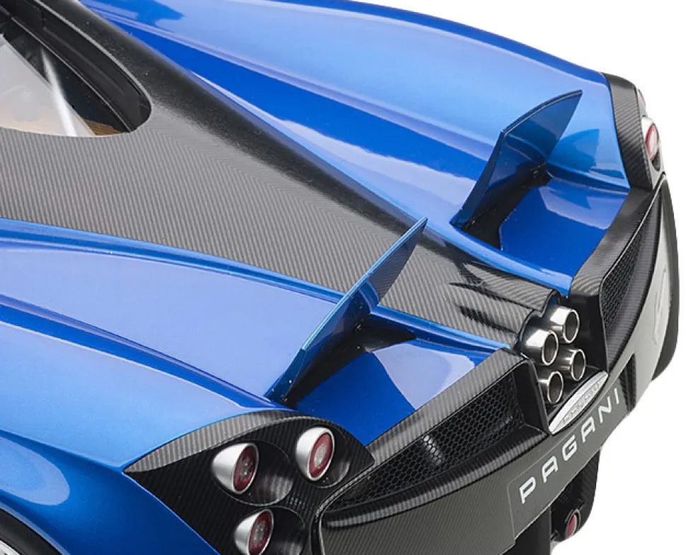 Pagani Huayra Metallic Blue Black Top Silver Wheels 1/12 Model Car Autoart 12232