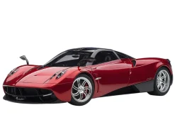 Pagani Huayra Metallic Red Carbon Top Silver Wheels 1/12 Model Car Autoart 12234
