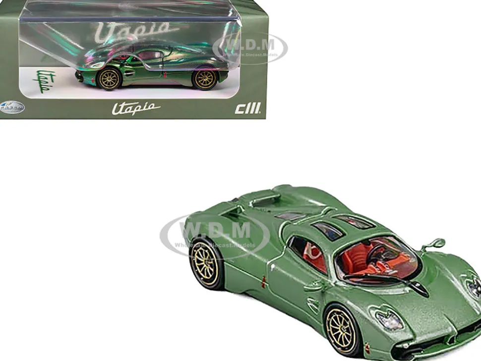 Pagani Utopia Green Metallic 1/64 Diecast Model Car by CM Model