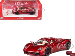 Pagani Utopia Red Metallic with Red Carbon Top 1/64 Diecast Model Car by CM Model