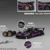 Pagani Zonda Revolucion Purple Metallic and Carbon with Extra Wheels 1/64 Diecast Model Car by CM Model