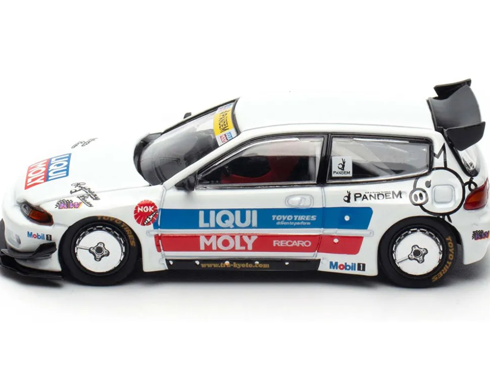 Pandem Civic EG6 RHD (Right Hand Drive) White with Stripes and Graphics "VDX - Tokyo Auto Salon Hong Kong 2025" Special Edition 1/64 Diecast Model Car by Pop Race