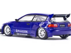 Pandem Civic EG6 RHD (Right Hand Drive) Blue Metallic "Enigma Exclusive Edition" 1/64 Diecast Model Car by Pop Race