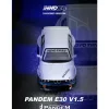Pandem E30 M3 Silver Metallic and Dark Blue 1/64 Diecast Model Car by Inno Models