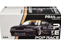 Pandem S13 RHD (Right Hand Drive) Black with Gold Accents 1/64 Diecast Model Car by Pop Race