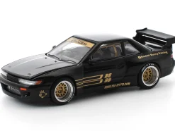 Pandem S13 RHD (Right Hand Drive) Black with Gold Accents 1/64 Diecast Model Car by Pop Race
