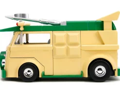 Party Wagon Green and Beige and Donatello Diecast Figure Teenage Mutant Ninja Turtles Hollywood Rides Series Diecast Model Jada 34529