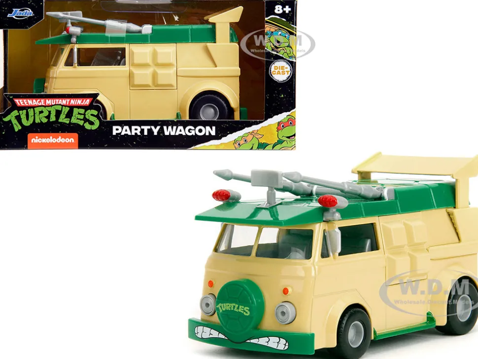 Party Wagon Green and Beige Teenage Mutant Ninja Turtles Hollywood Rides Series Diecast Model Car Jada 34723