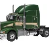 1998 Peterbilt 377 A/E Truck Tractor Green Metallic with Beige Stripes 1/43 Diecast Model by IXO Models
