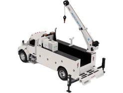 Peterbilt 536 Auto-Crane Titan 85-Body HC14-Crane Work Truck with Miller EnPak White 