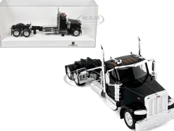 Peterbilt 589 2-Axel Day Cab Black 1/87 (HO) Plastic Model Car by HO Logistics