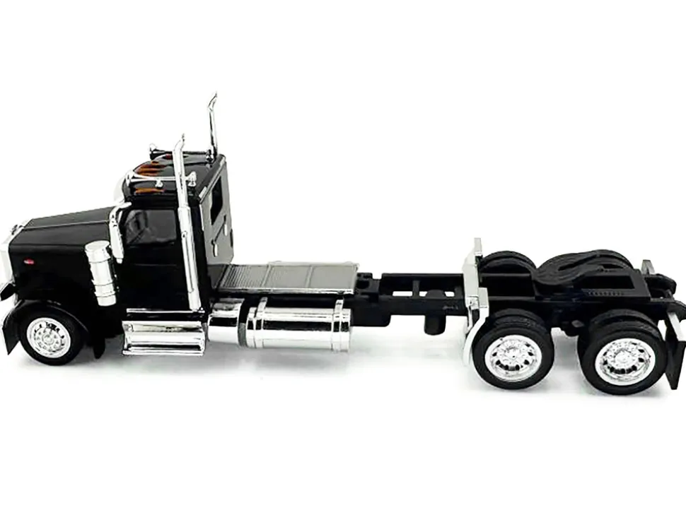 Peterbilt 589 2-Axel Day Cab Black 1/87 (HO) Plastic Model Car by HO Logistics