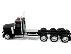 Peterbilt 589 3-Axel Day Cab Black 1/87 (HO) Plastic Model Car by HO Logistics